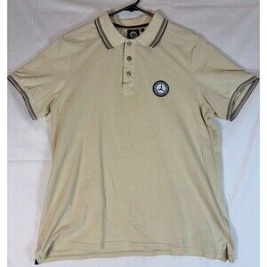 Mercedes Benz Shirt Branded Polo S/S Organic Pique Cotton Cream Men’s Size Large